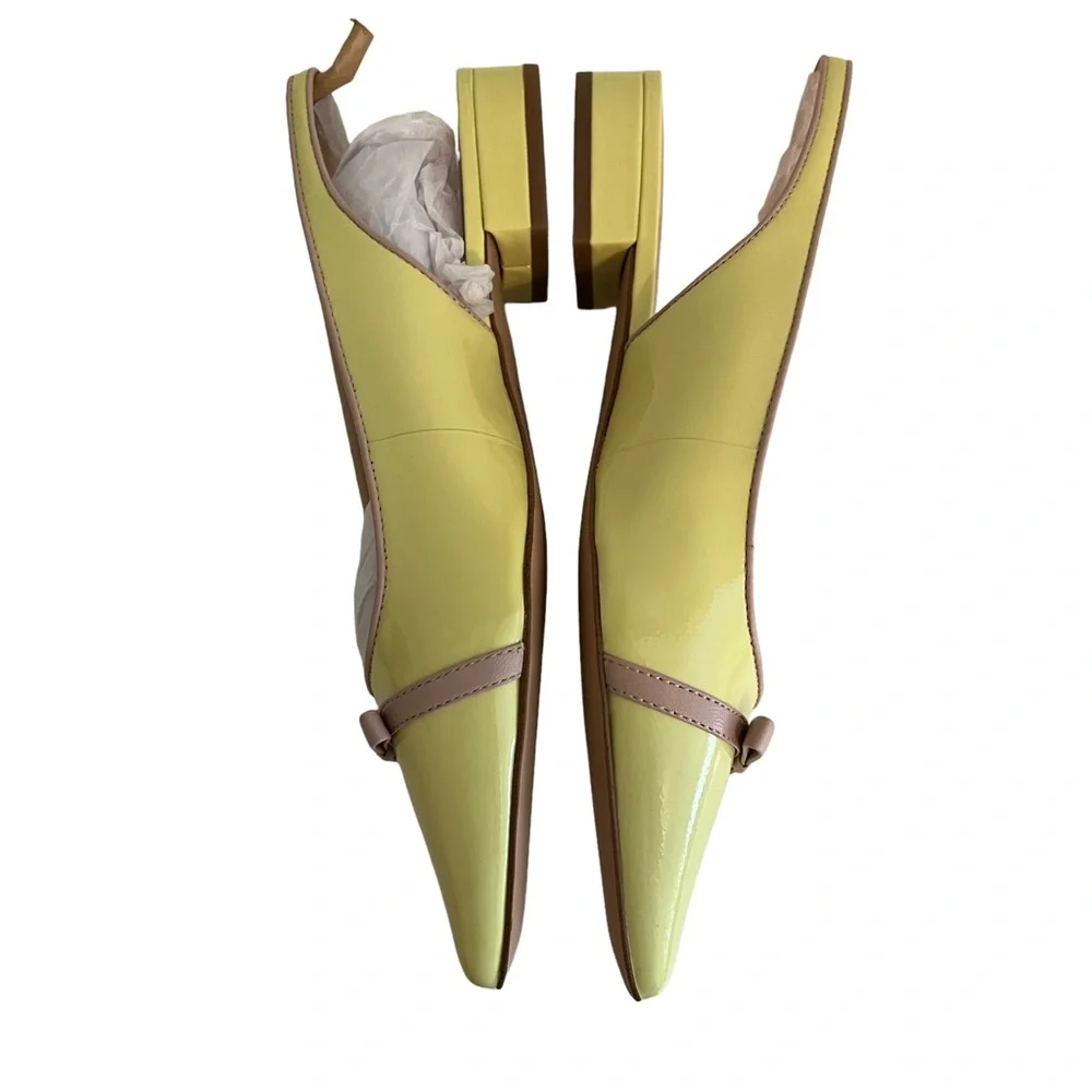 Kate Spade "Antibes" Sling Back Pointed Toe Flat in Lemon Sorbet 6.5 NEW - Picture 10 of 15